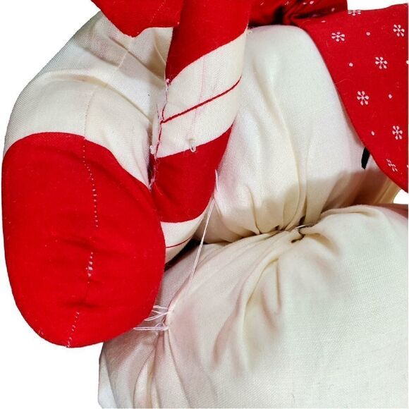 Vintage Plush Snowman Hand Made Christmas Fabric Stuffed Holiday 15" Mad… - Picture 12 of 12